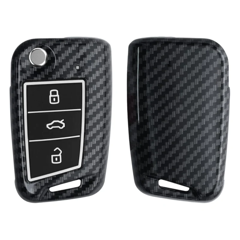 Funda Protectora de Fibra de Carbono para Llave de Vehículos Volkswagen
