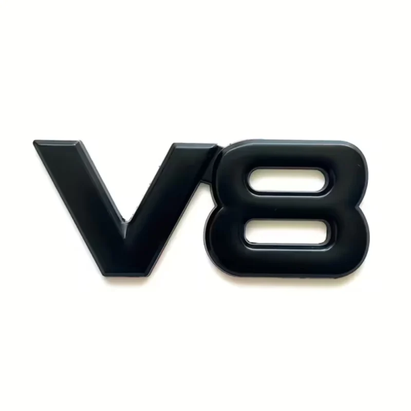 Insignia Emblema V8 Negro para Autos Universal