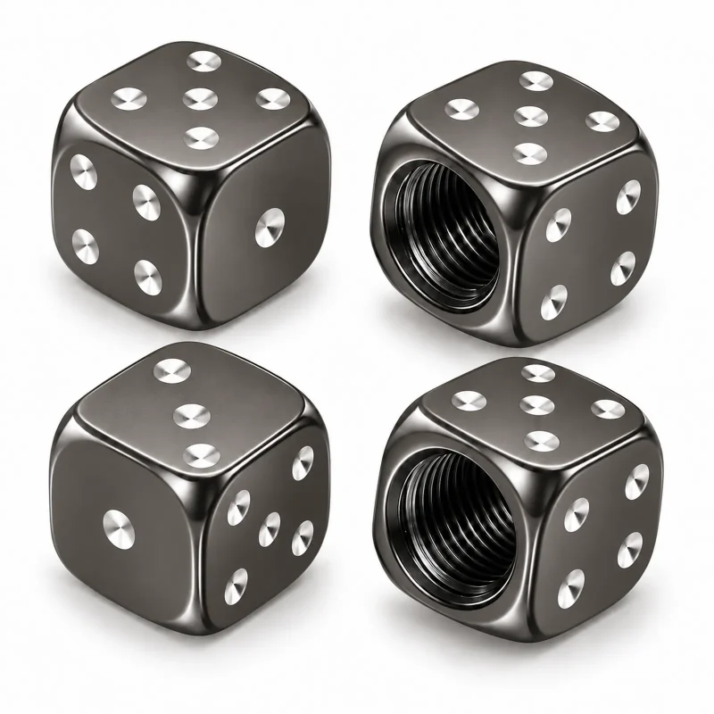 Tapones De Válvula Para Ruedas Dados Aluminio X4 Unidades Gris