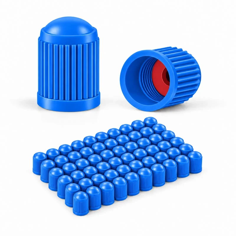 Tapones De Válvula Para Ruedas Plástico x8 Unidades Azul