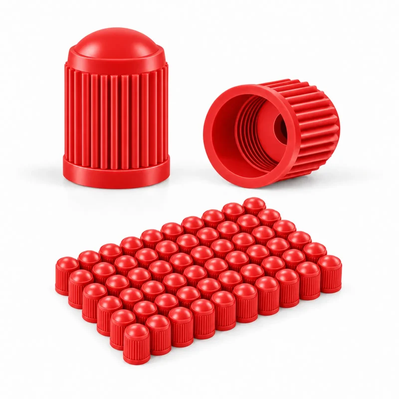 Tapones De Válvula Para Ruedas Plástico x8 Unidades Rojo