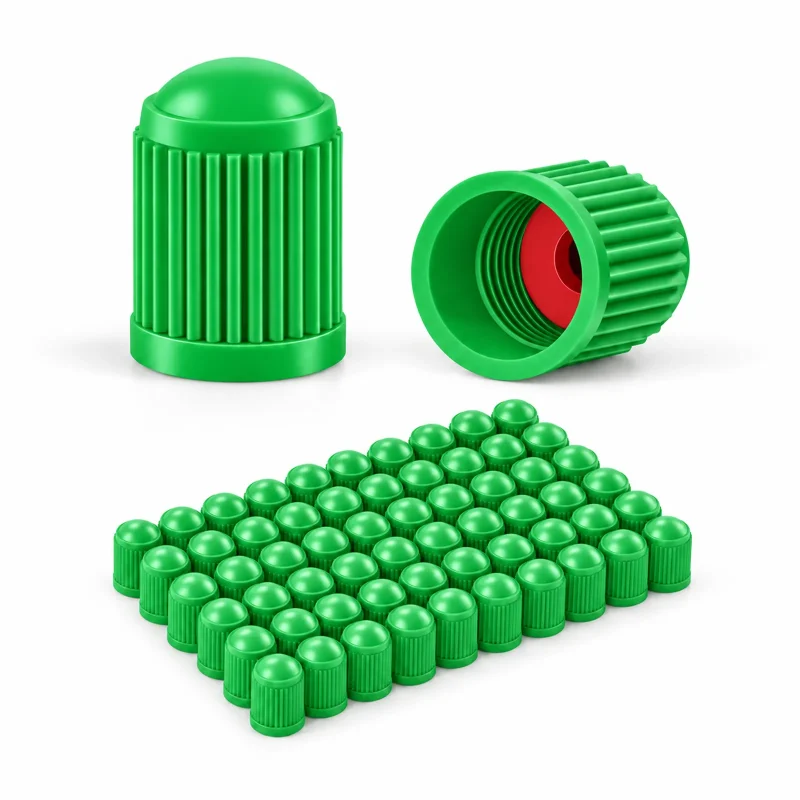Tapones De Válvula Para Ruedas Plástico x8 Unidades Verde