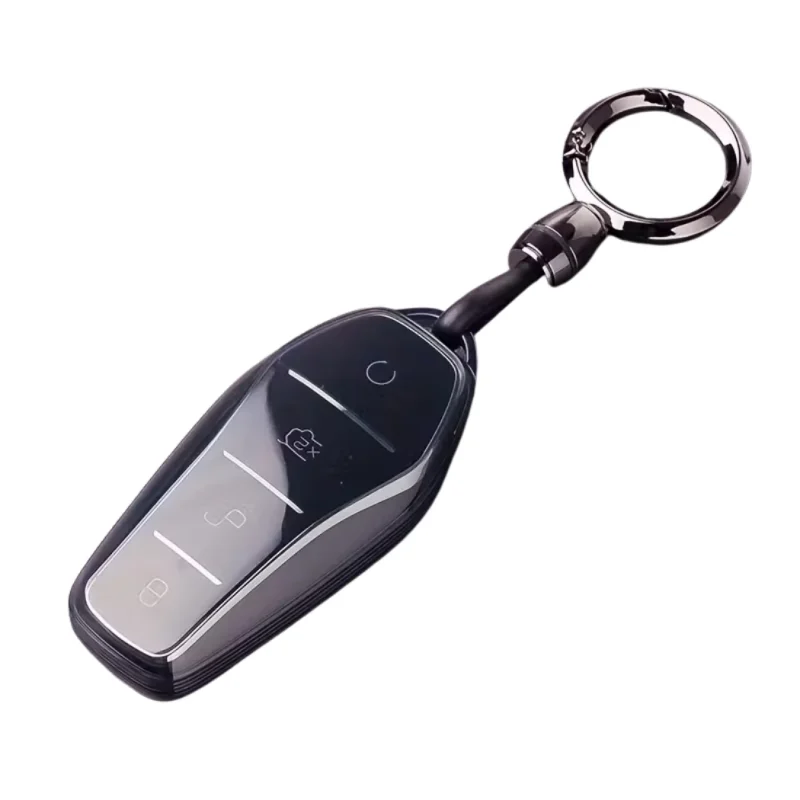 Funda Protectora de TPU Transparente con Llavero para Llave de Autos BYD