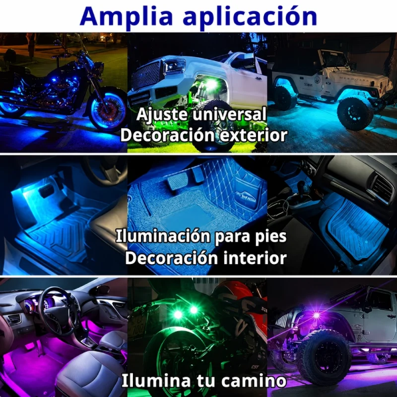 Luces Led Recargables para Interior de Autos Pack x4