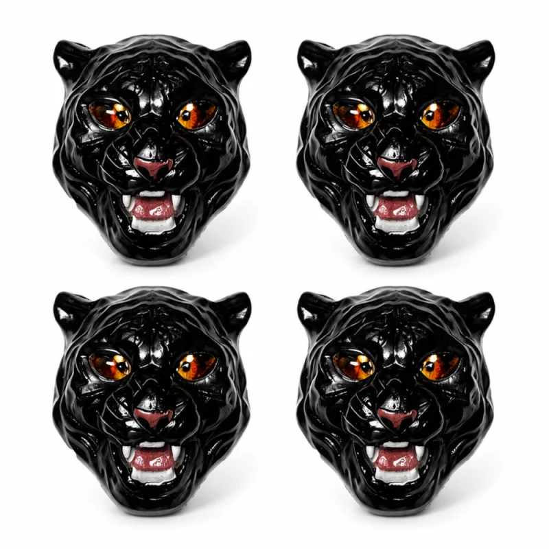 Tapones De Válvula Para Ruedas Tigre Negro x4 Unidades