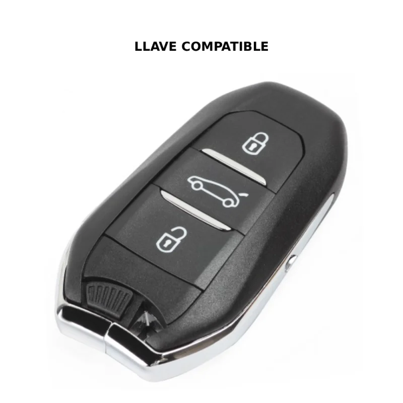Funda Protectora de Cuero con Metal para Llave de Autos Peugeot