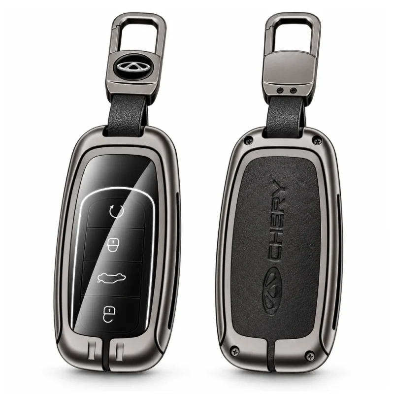 Funda Protectora de Cuero con Metal para Llave de Autos Chery y Omoda
