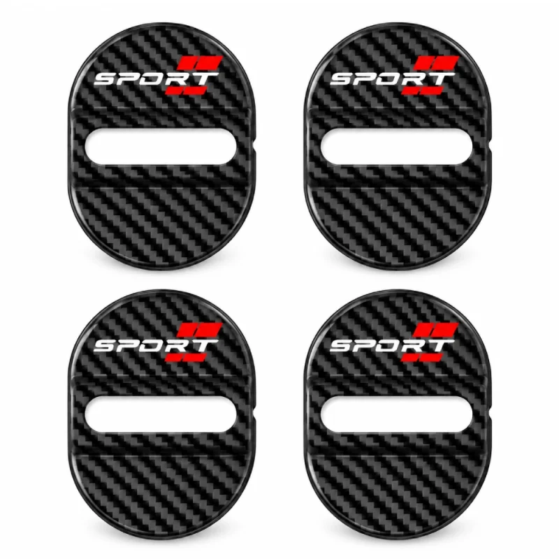 Protectores de Cerradura para Puerta de Autos Fibra de Carbono Sport x4