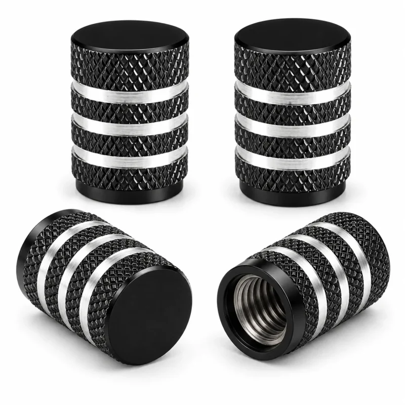 Tapones De Válvula Para Ruedas Aluminio Triple Ring x4 Unidades